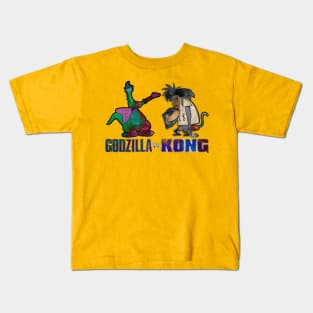 Godzilla Vs. Kong (Denver The Last Dinosaur Vs. I.R. Baboon) Kids T-Shirt